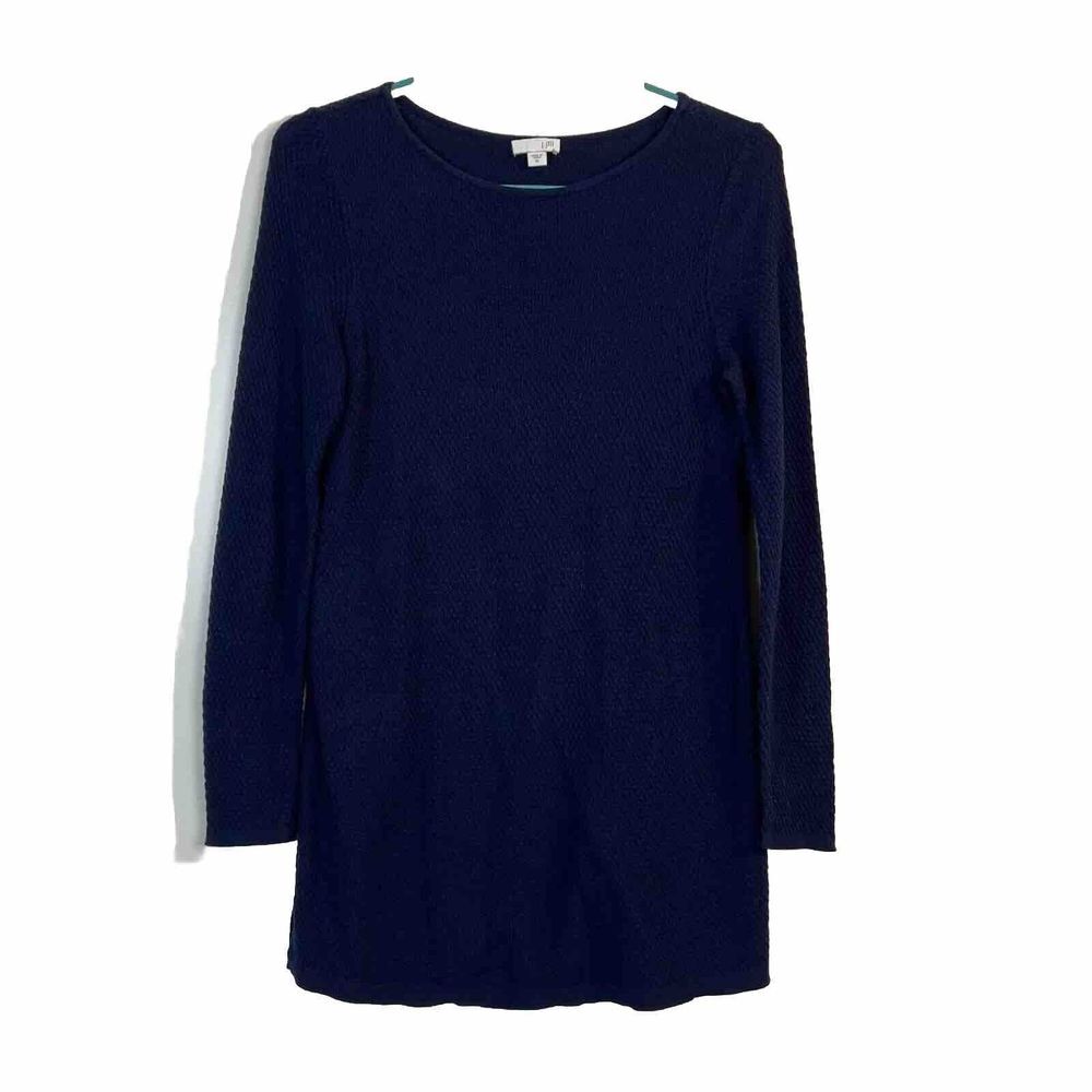 J Jill XS Blue Textured Long Sleeve‎ Tunic Top Shirt